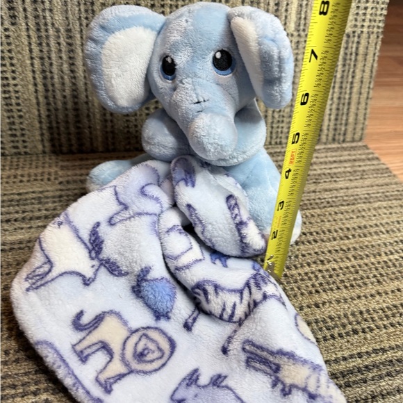 Charming Blue Elephant Plush with Blanket lovey toy - Picture 8 of 8
